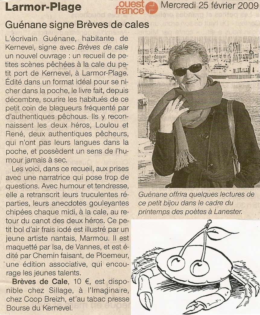 Gu&eacute;nane signe Br&egrave;ves de cales.