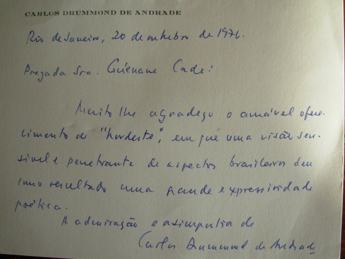 Gu&eacute;nane - Carlos Drummond de Andrade.
