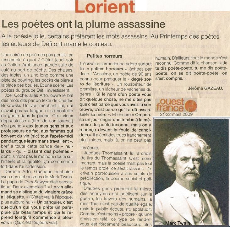 Des po&egrave;mes pas gentils au Galion...