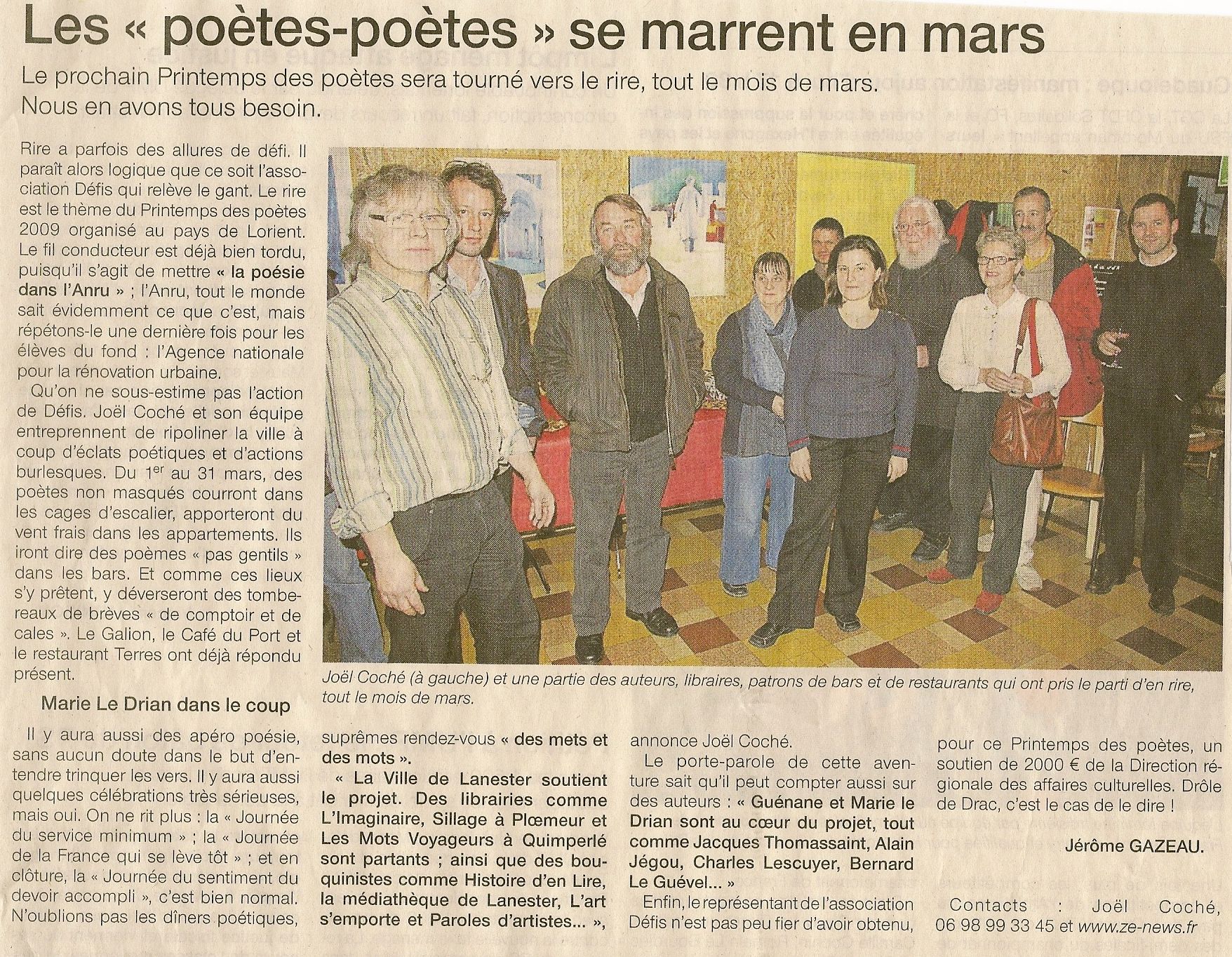 Les &laquo;po&egrave;tes-po&egrave;tes&raquo; se marrent en mars.