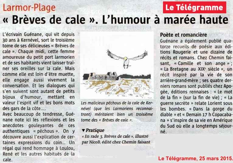 Le T�l�gramme, 25 mars 2015.