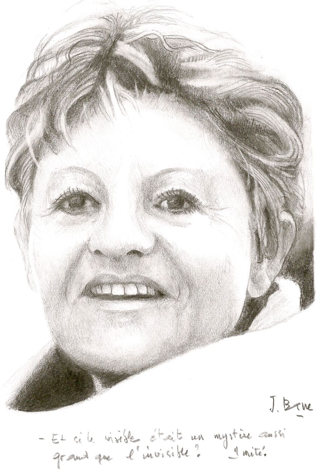 Gu&eacute;nane - Portrait au crayon (d'apr&egrave;s une photo de Yves Loisel) - 2008.