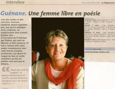 Interview - Le T&eacute;l&eacute;gramme 04 Mars 2009.